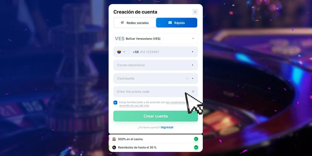 Registro de la cuenta